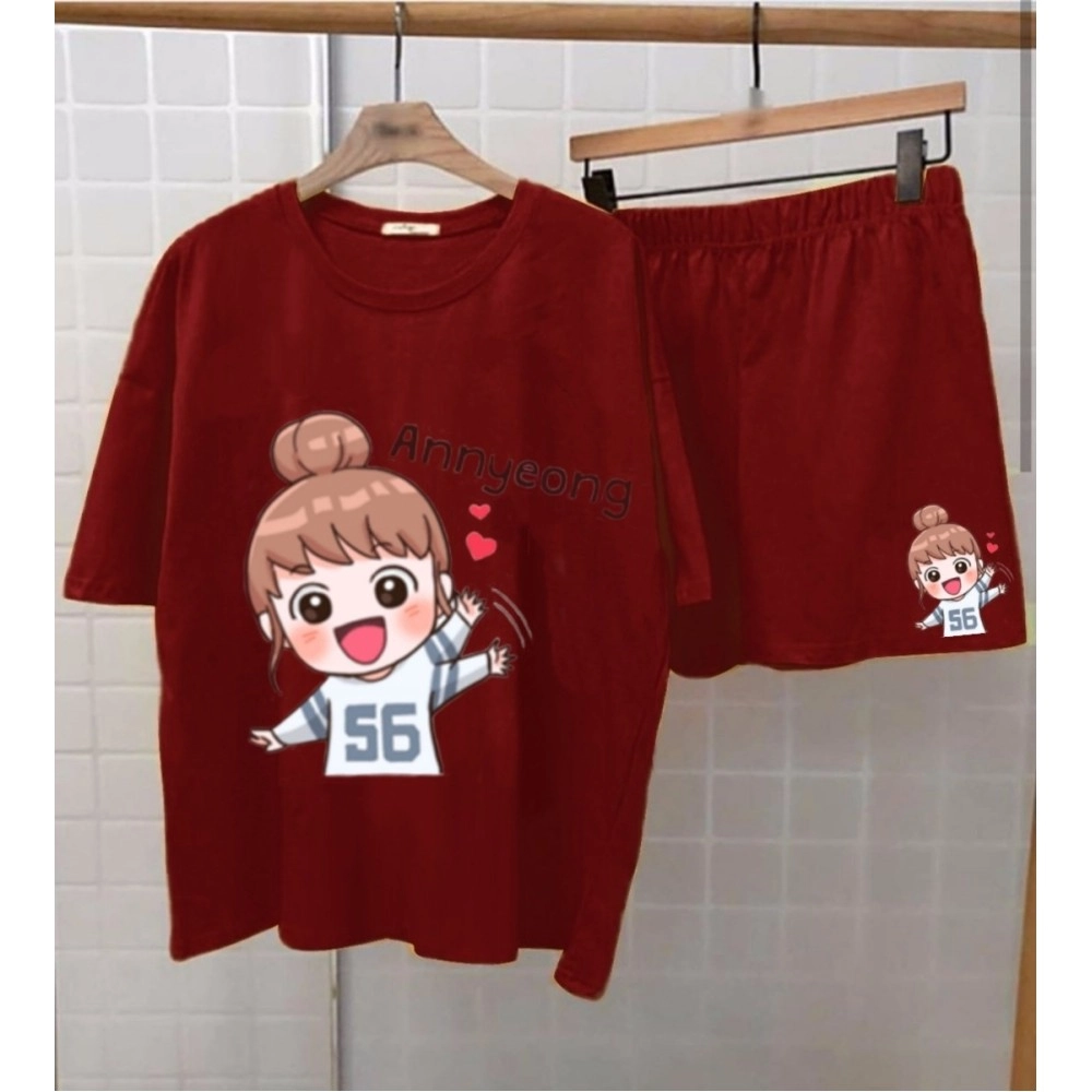 Baju Korea St Annyeong Ch Maroon