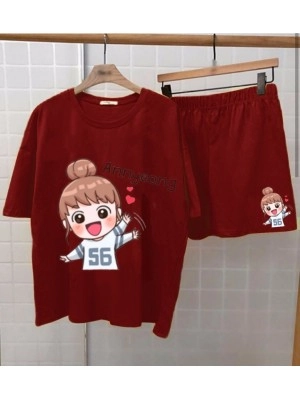 Baju Korea St Annyeong Ch Maroon
