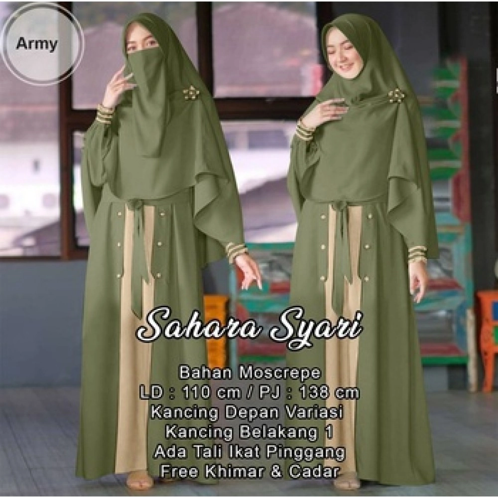 Baju Wanita Hj Syari Sahara Us Army