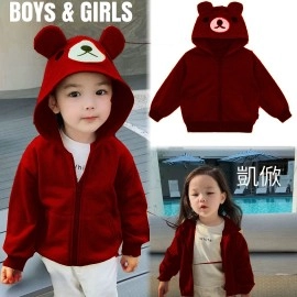 Baju Anak Kd Jkt Bear Hoodie Sm 01 Maroon