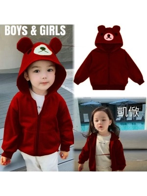 Baju Anak Kd Jkt Bear Hoodie Sm 01 Maroon