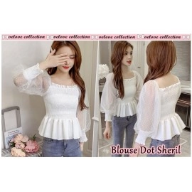Baju Wanita Blouse Dot Sheril Vl Bw