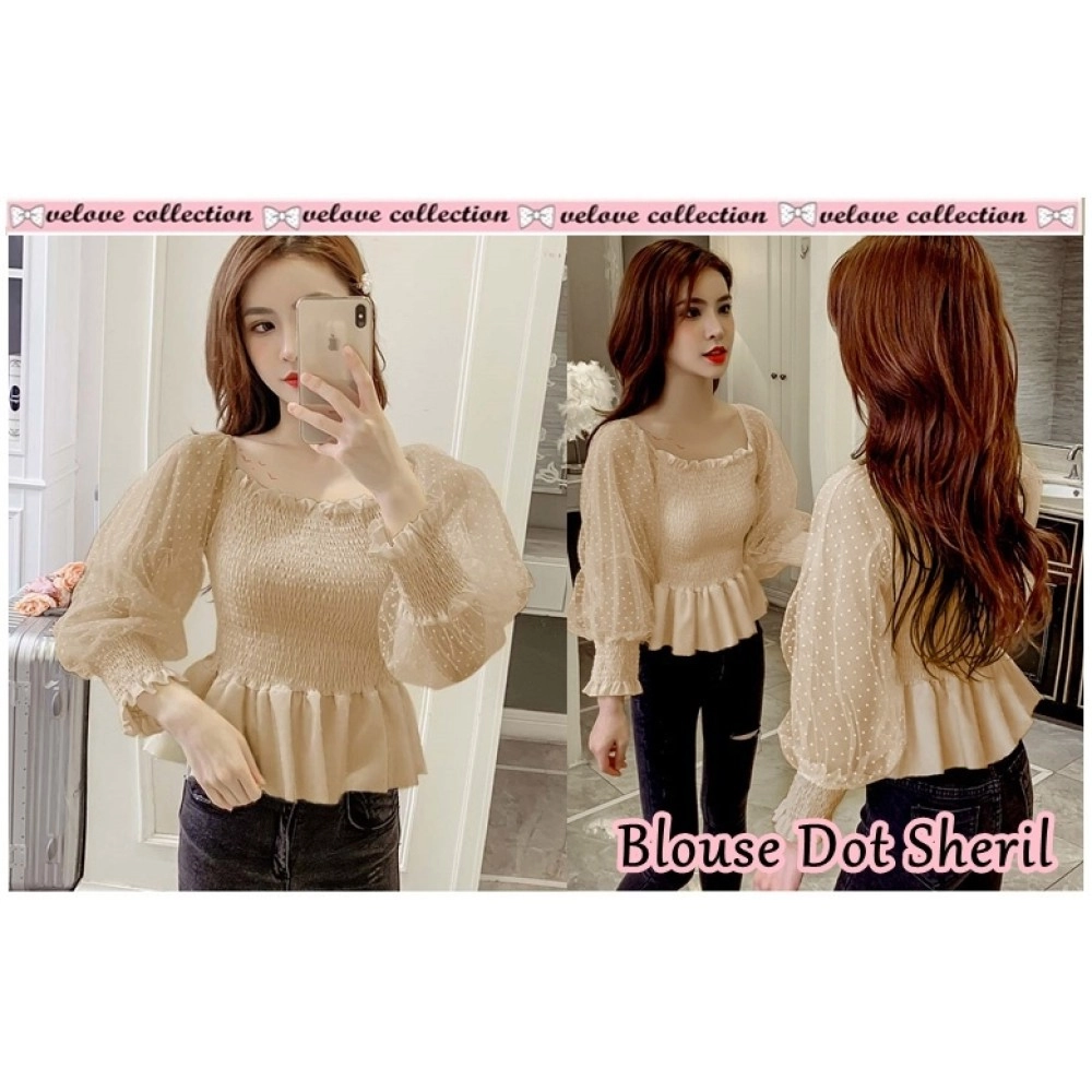 Baju Wanita Blouse Dot Sheril Vl Coksu Baju Wanita Blouse Dot Sheril Vl Coksu