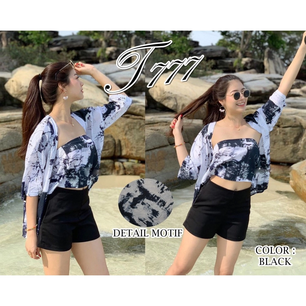 Baju Wanita St 2In1 Tie Dye Gisela Ql Black Baju Wanita St 2In1 Tie Dye Gisela Ql Black
