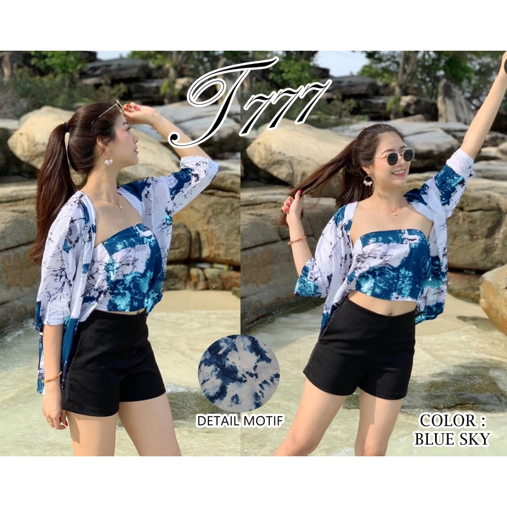 Baju Wanita St 2In1 Tie Dye Gisela Ql Bluesky
