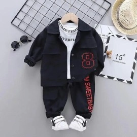 Baju Anak Kd St Eight Ks Hitam Set 3In1