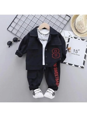 Baju Anak Kd St Eight Ks Hitam Set 3In1