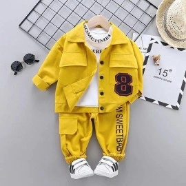 Baju Anak Kd St Eight Ks Kuning Set 3In1