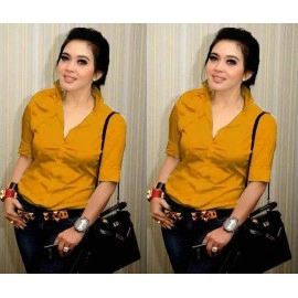 Baju Korea Kmj Syahrini Sm Mustard