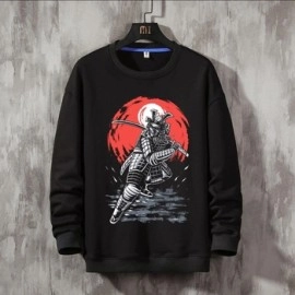 Baju Pria Top Baju Sweater Samurai Cs Hitam