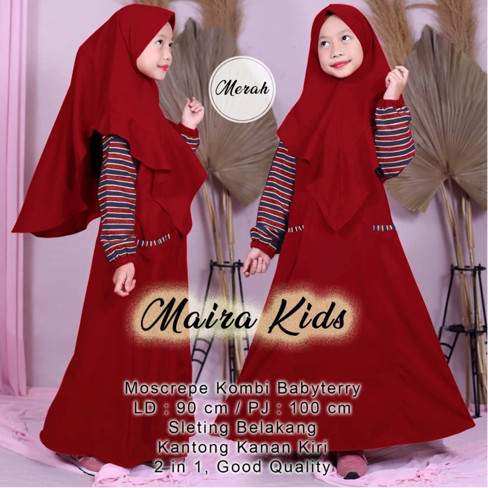 Baju Anak Kd Syari Maira Us Maroon