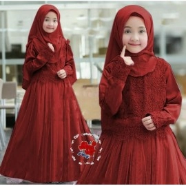 Baju Anak Kd Syari Shalomar Maroon