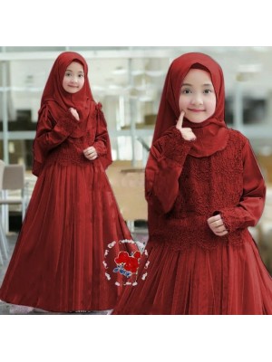 Baju Anak Kd Syari Shalomar Maroon