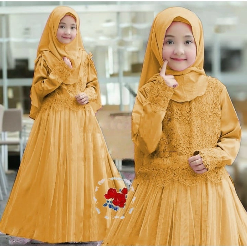 Baju Anak Kd Syari Shalomar Mustard