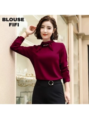 Baju Korea Top Fifi Ff Maroon
