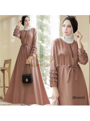 Baju Korea Hj Maxi Burliam Ff Mocca