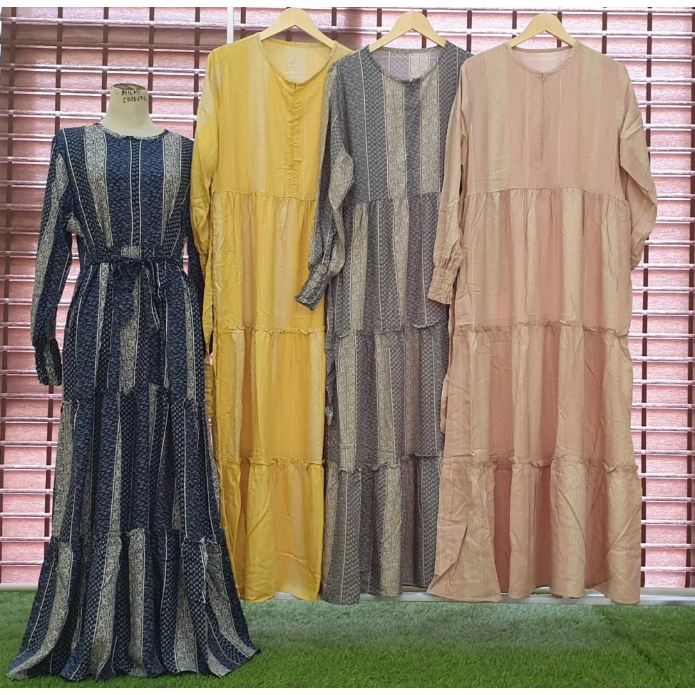 Baju Wanita Ruffle Katun Dress Baju Wanita Ruffle Katun Dress