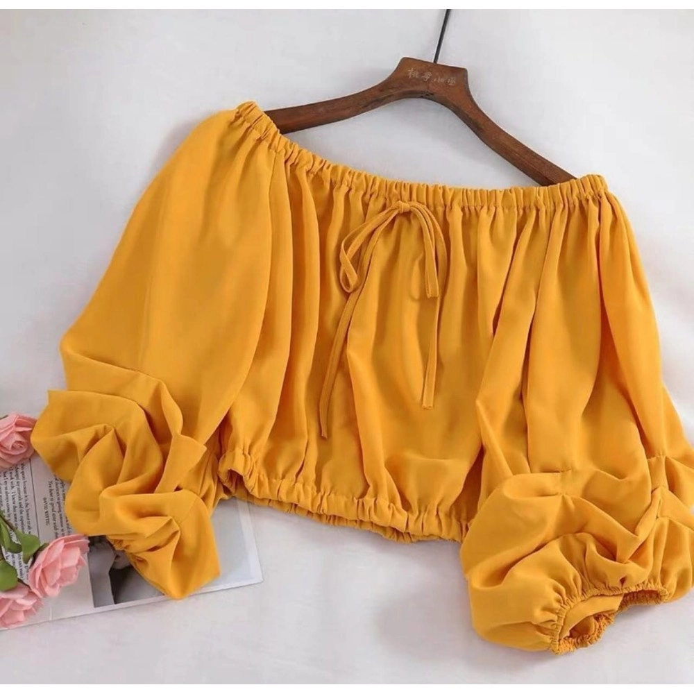 Baju Korea Sabrina Naomi Hs Mustard
