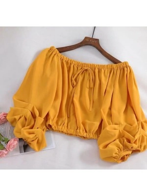 Baju Korea Sabrina Naomi Hs Mustard