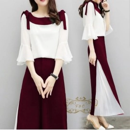 Baju Korea St Lulina Ff Maroon