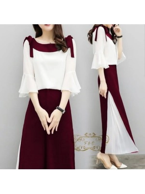 Baju Korea St Lulina Ff Maroon