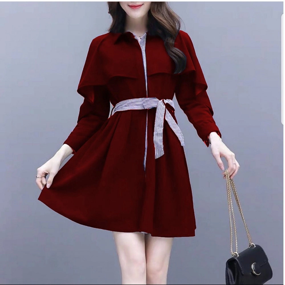 Baju Korea Drs Wilona Hn Maroon