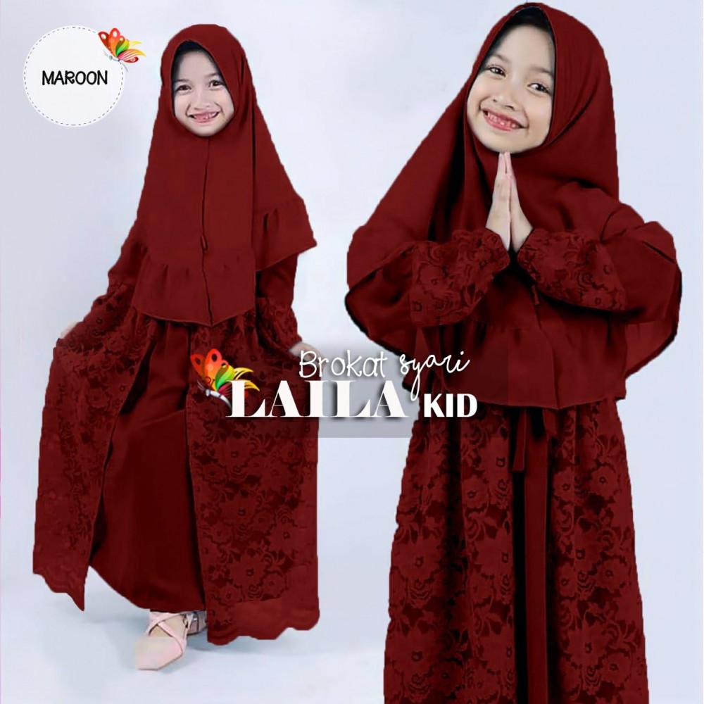 Baju Anak Kd Hj Syari Laila Jc Maroon Baju Anak Kd Hj Syari Laila Jc Maroon