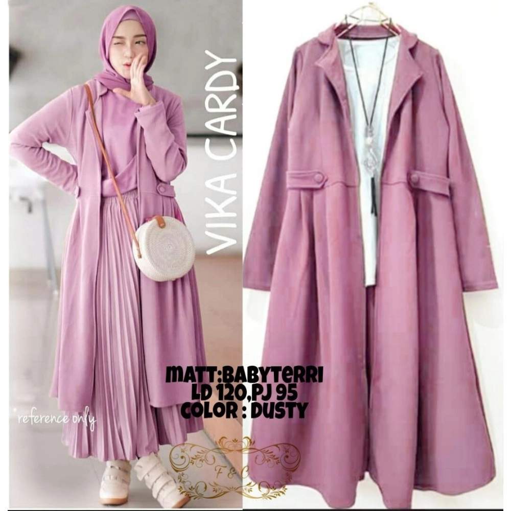 Baju Korea Cardi Rifka Ff Dusty