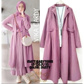 Baju Korea Cardi Rifka Ff Dusty