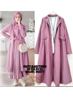 Baju Korea Cardi Rifka Ff Dusty