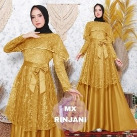 Baju Wanita Hj Maxi Rinjani Rd Mustard