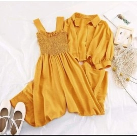 Baju Wanita St Js Laciela Ql Mustard