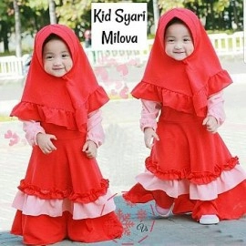 Baju Anak Kd Syari Milova Vs Merah