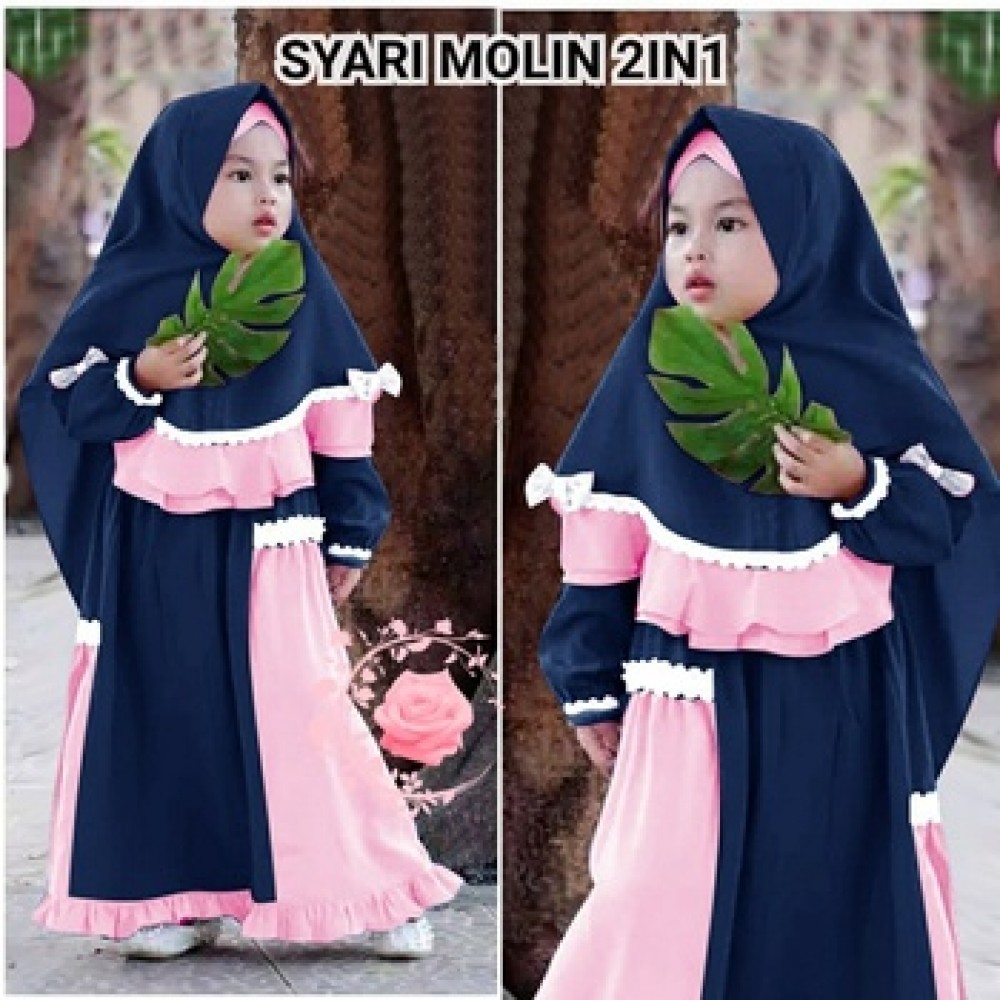 Baju Anak Kd Hj Syari Molin Mb M Navypink Baju Anak Kd Hj Syari Molin Mb M Navypink