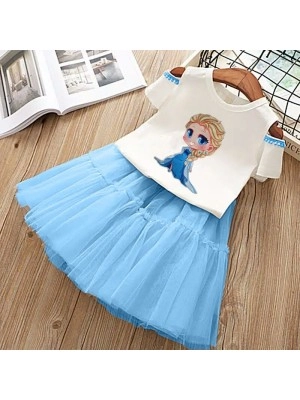 Baju Anak Kd St Frozen Led Sl Blue