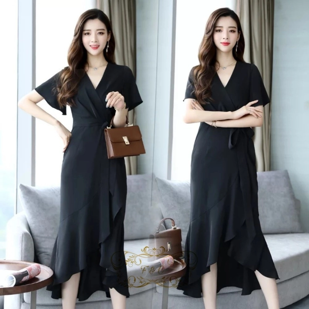 Baju Korea Drs Nelly Ff Hitam Baju Korea Drs Nelly Ff Hitam