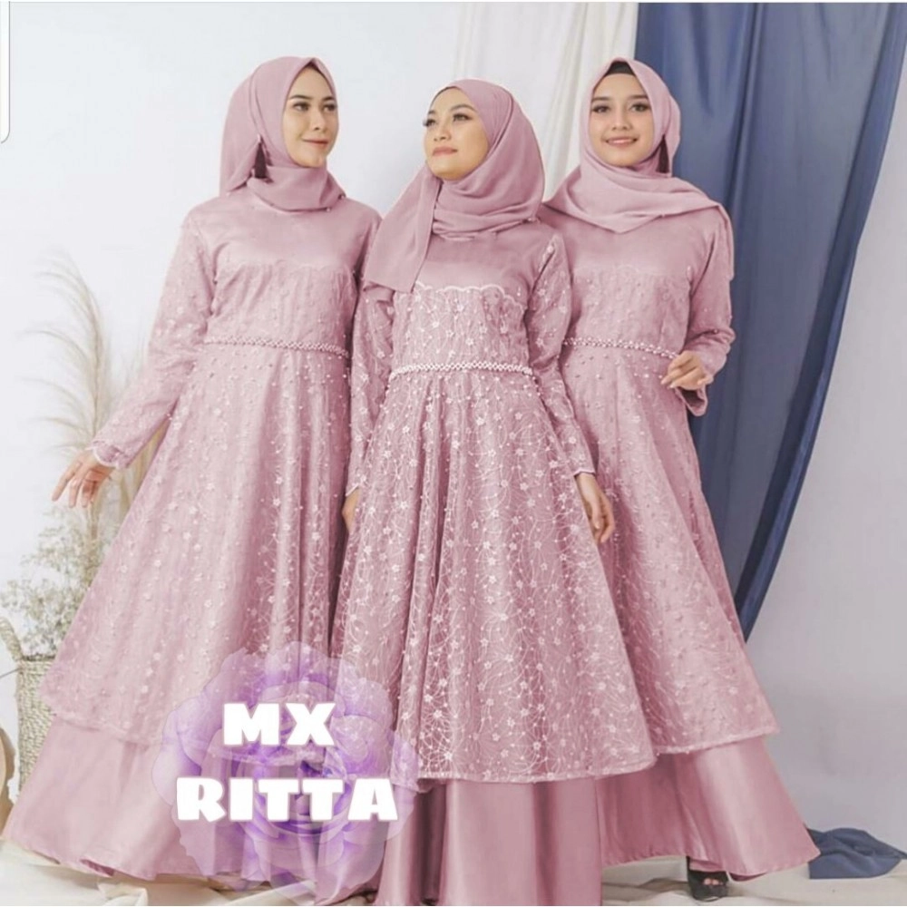 Baju Wanita Hj Maxi Ritta Rd Brukat Dusty Baju Wanita Hj Maxi Ritta Rd Brukat Dusty