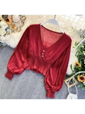 Baju Wanita Blouse Claire Oz Maroon