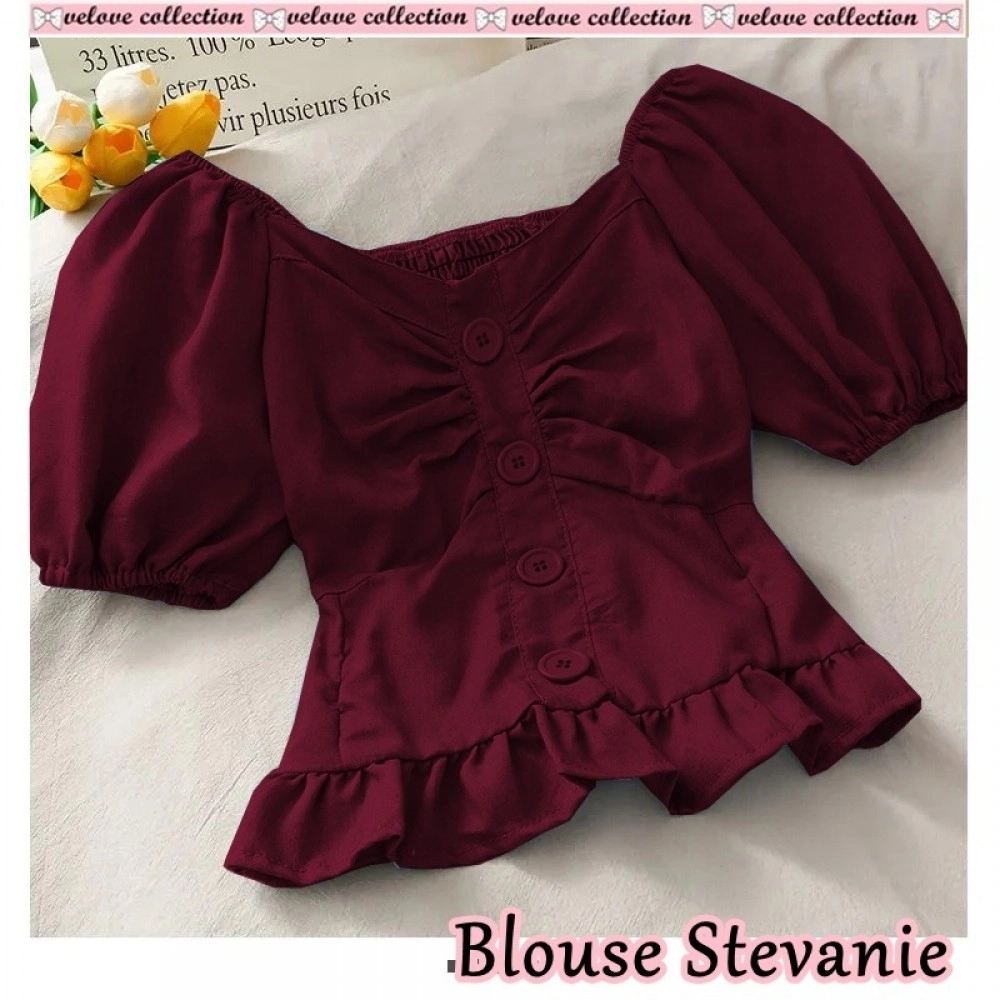 Baju Wanita Blouse Stevanie Vl Maroon Baju Wanita Blouse Stevanie Vl Maroon