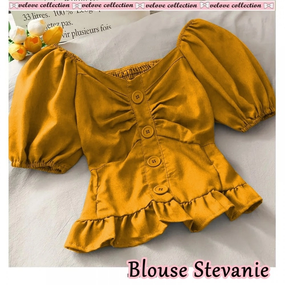 Baju Wanita Blouse Stevanie Vl Mustard Baju Wanita Blouse Stevanie Vl Mustard