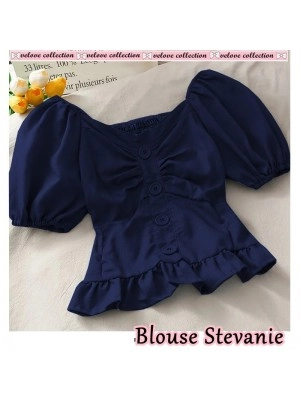 Baju Wanita Blouse Stevanie Vl Navy