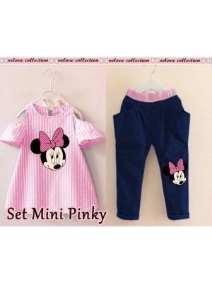 Baju Anak Kd St Stripe Minnie Pinky Vl Navy