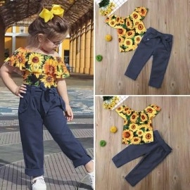 Baju Anak Kd St Sunflower Ks Navy