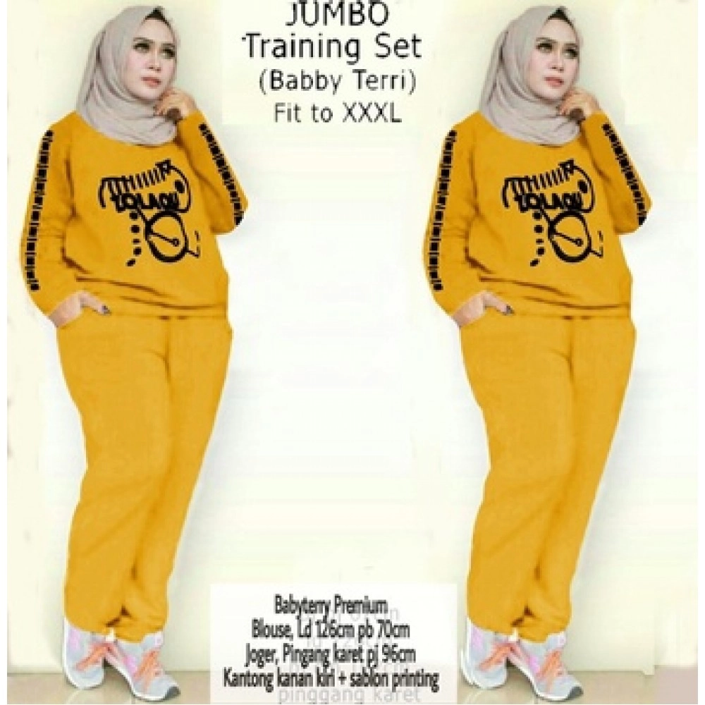 Baju Wanita Jumbo St Training Ra Mustard Baju Wanita Jumbo St Training Ra Mustard