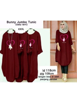Baju Korea Tunik Love Ra Maroon