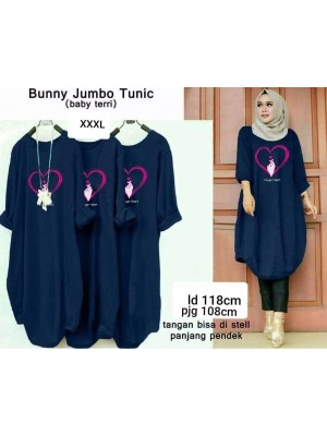 Baju Korea Tunik Love Ra Navy