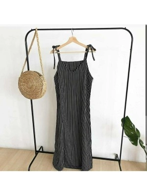 Baju Korea Overall Milea Go Salur Black