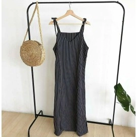 Baju Korea Overall Milea Go Salur Navy