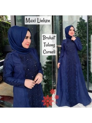Baju Korea Hj Maxi Linken Vs Navy