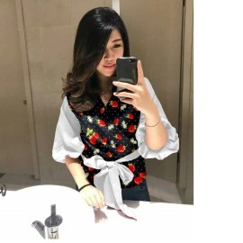 Baju Korea Top Juwita Hn Strawberry